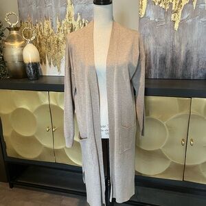 Women's Beige Open Front Sweater